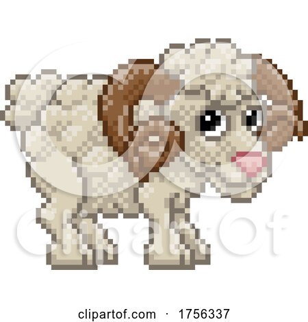 Ram Sheep Goat Pixel Art Animal Video Game Cartoon by AtStockIllustration