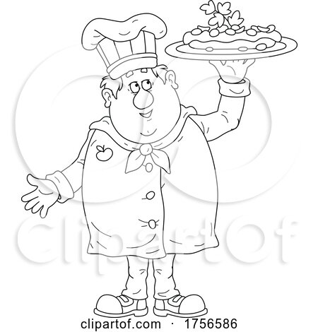Chef Holding up a Platter by Alex Bannykh
