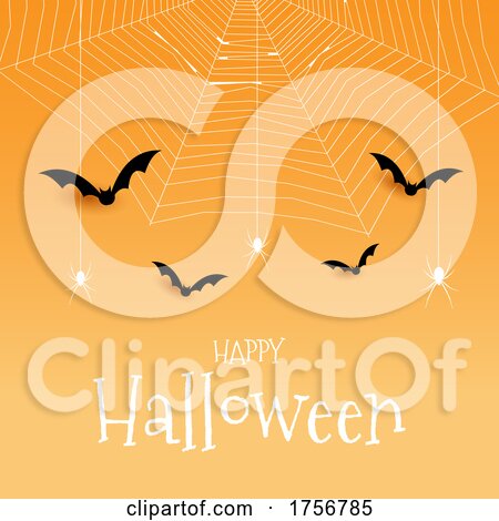 Spiders and Bats Halloween Background by KJ Pargeter