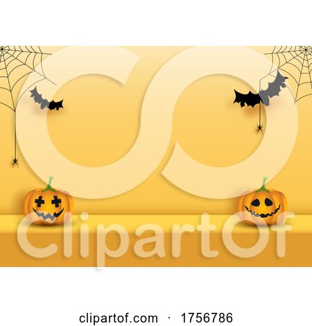 Spiders Jackolanterns and Bats Halloween Background by KJ Pargeter