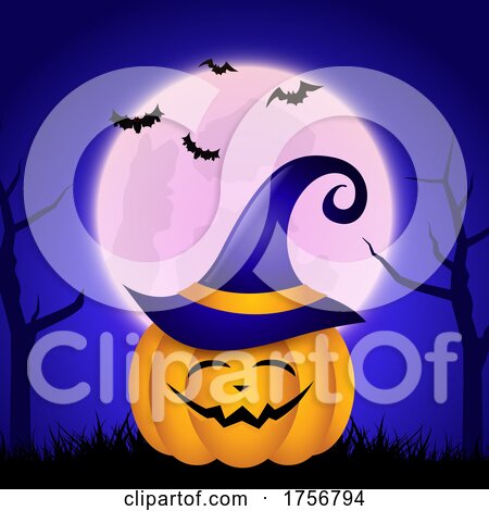 Halloween Background with Cute Jack O Lantern 1309 by KJ Pargeter