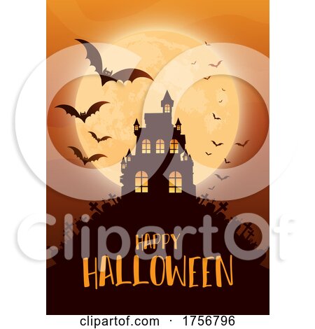Halloween Background with Spooky Haunted House Posters, Art Prints
