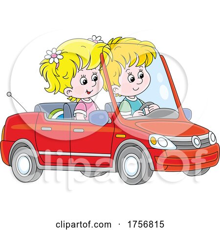 Kids Driving a Car by Alex Bannykh