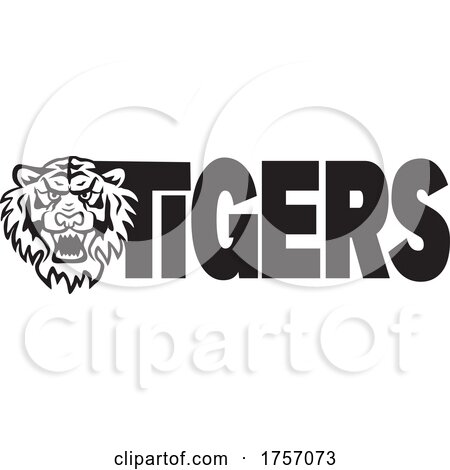 Tiger Mascot Head and Text by Johnny Sajem