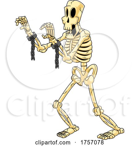 Cartoon Skeleton with Shackles by Hit Toon