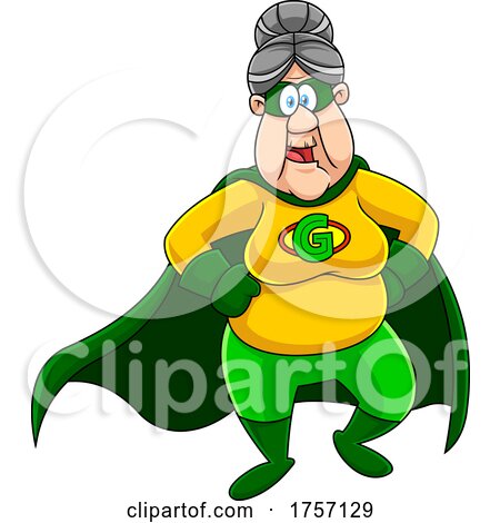 Cartoon Granny Super Woman by Hit Toon