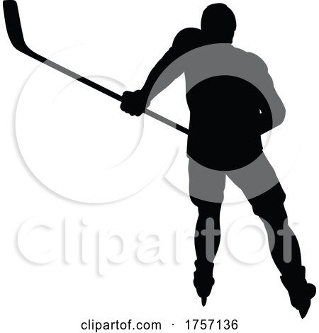 Ice Hockey Player Sports Silhouette by AtStockIllustration