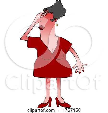 Cartoon Chubby Lady Experiencing a Hot Flash by djart