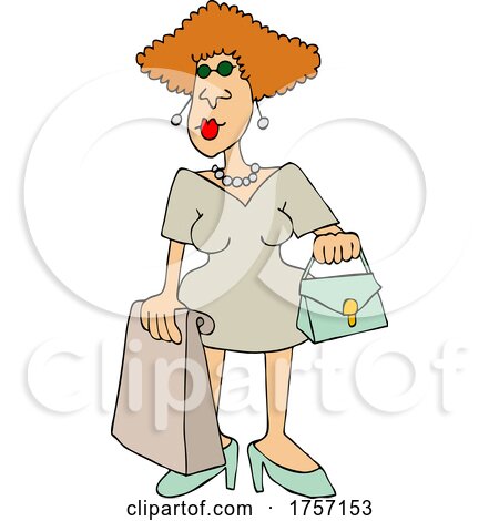 Cartoon Woman Shopping by djart