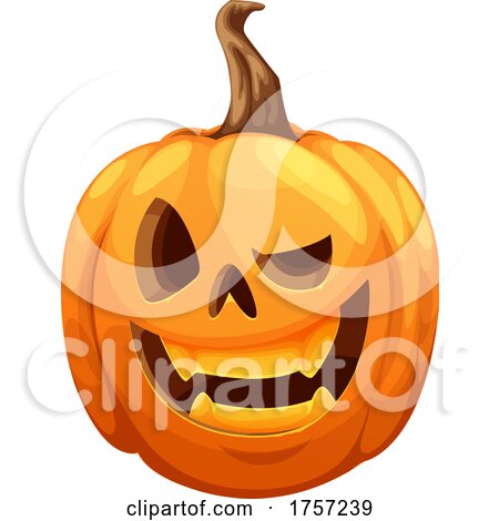 Carved Halloween Jackolantern Pumpkin by Vector Tradition SM