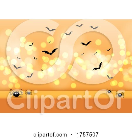 Halloween Display Background with Spiders and Bats by KJ Pargeter