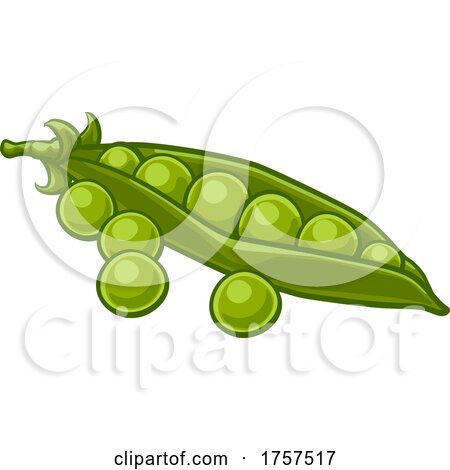Peas Vegetable Cartoon Illustration by AtStockIllustration