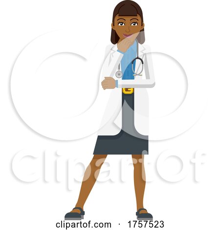 Young Woman Medical Doctor Cartoon Mascot by AtStockIllustration