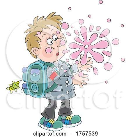 Boy with Bubble Gum Exploding in His Face by Alex Bannykh