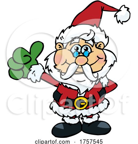 Cartoon Santa Holding a Thumb up by Dennis Holmes Designs