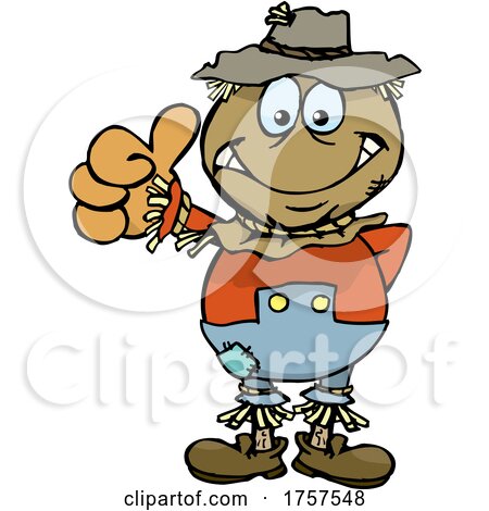 Cartoon Scarecrow Giving a Thumb up by Dennis Holmes Designs
