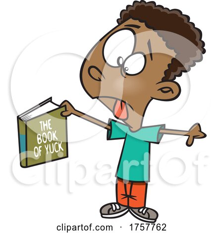 Cartoon Boy Holding the Book of Yuck by toonaday