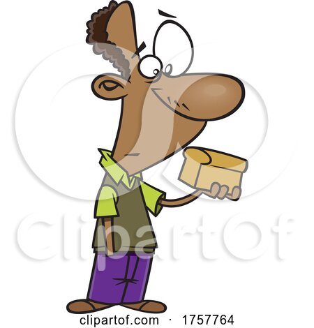 Cartoon Man Holding a Loaf of Bread by toonaday