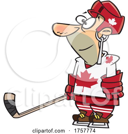 Cartoon Canadian Hockey Player by toonaday