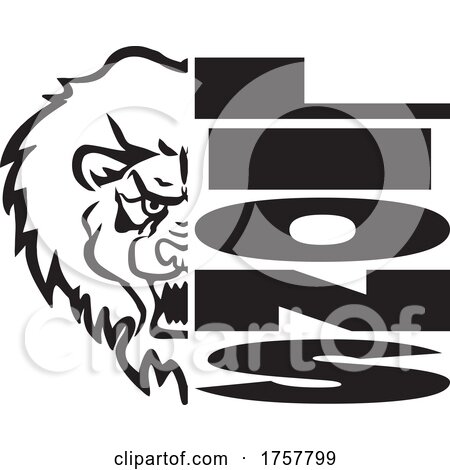Lion Mascot Head by LIONS Text by Johnny Sajem