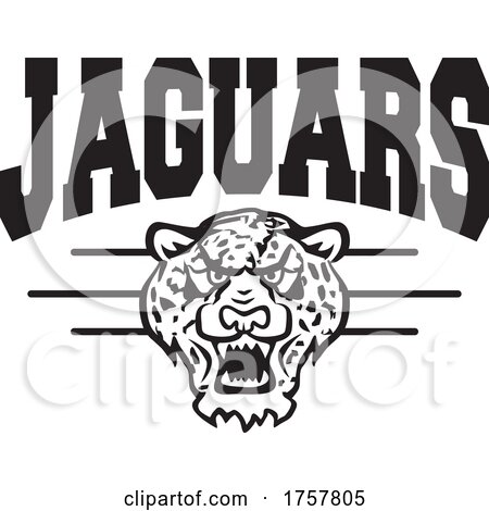 Jaguar Mascot Head Under JAGUARS Text by Johnny Sajem