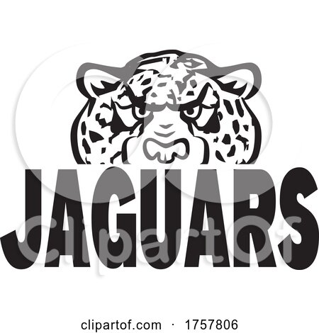 Jaguar Mascot Head over JAGUARS Text by Johnny Sajem