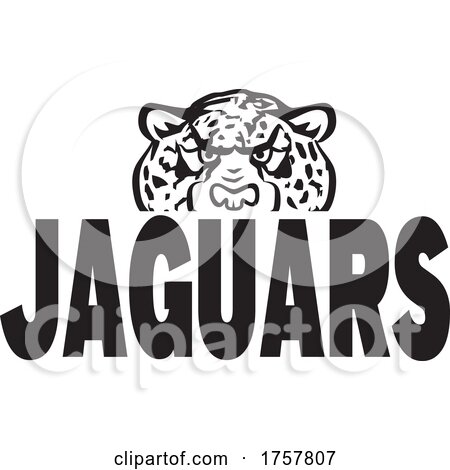 Jaguar Mascot Head over JAGUARS Text by Johnny Sajem