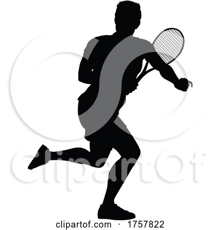 Tennis Silhouette Sport Player Man by AtStockIllustration