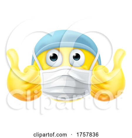 Mask Emoticon Emoji Thumbs up PPE Doctor Nurse by AtStockIllustration