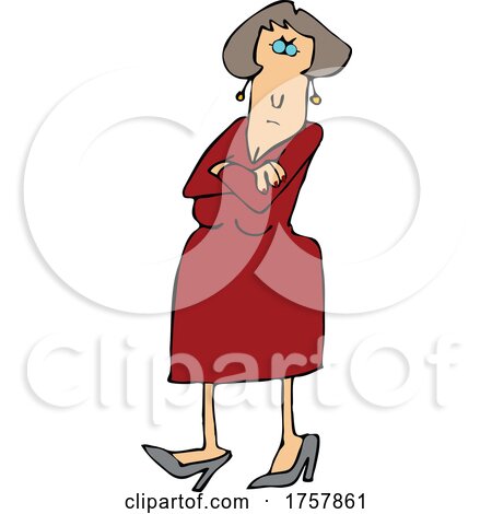 Cartoon Angry Woman with Folded Arms by djart