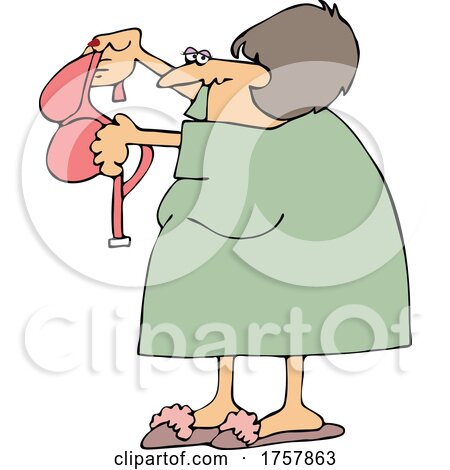 Cartoon Woman Holding up a Bra by djart