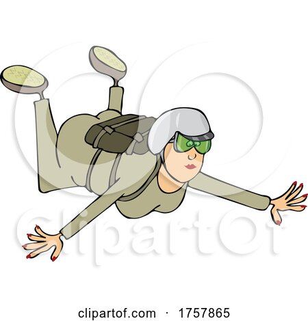Cartoon Woman Skydiving by djart