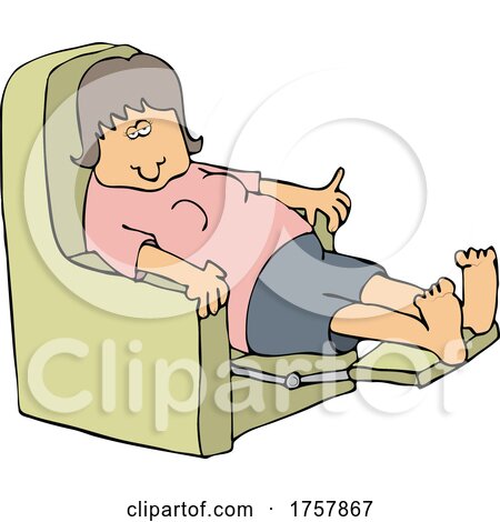 Cartoon Woman Relaxing in a Recliner Chair by djart