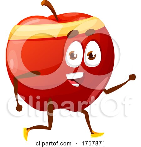 Jogging Apple Mascot by Vector Tradition SM