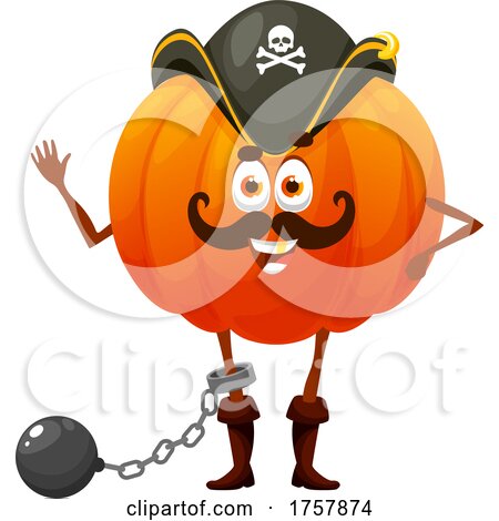 Pumpkin Pirate Mascot by Vector Tradition SM
