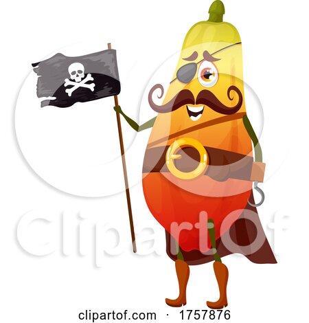 Pirate Papaya Mascot by Vector Tradition SM