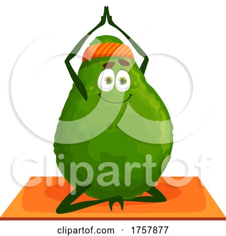 Yoga Avocado Mascot by Vector Tradition SM