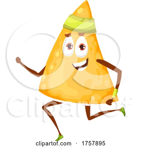 Tortilla Chip Mascot Jogging by Vector Tradition SM