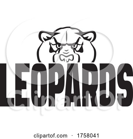 Leopard Mascot Head over LEOPARDS Text by Johnny Sajem