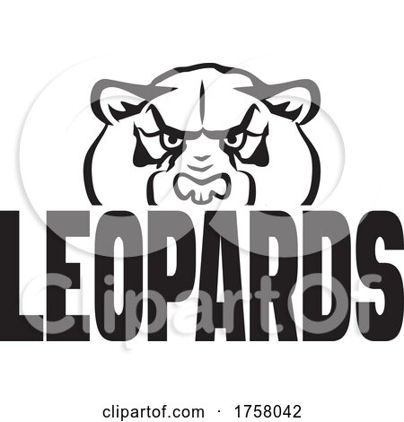 Leopard Mascot Head over LEOPARDS Text by Johnny Sajem