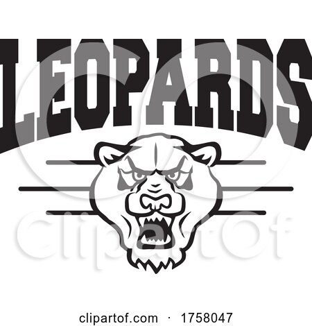 Leopard Mascot Head Under LEOPARDS Text by Johnny Sajem