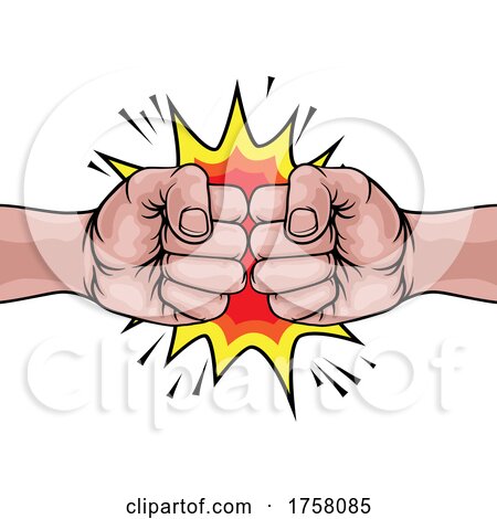 Fists Boxing Bump Punch Cartoon Explosion by AtStockIllustration