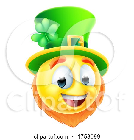 Leprechaun Emoticon Emoji Face Cartoon Icon by AtStockIllustration