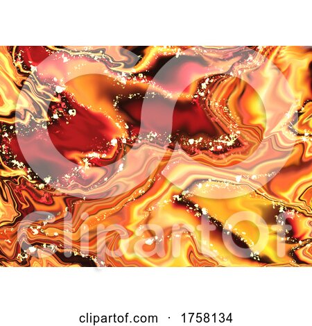 Abstract Fiery Liquid Marble Background by KJ Pargeter