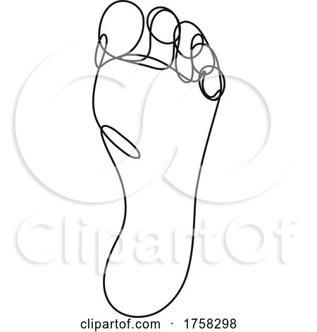Sole of Foot Continuous Line Drawing by patrimonio