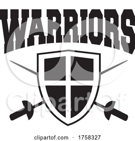 Warriors Text over a Shield and Crossed Swords by Johnny Sajem