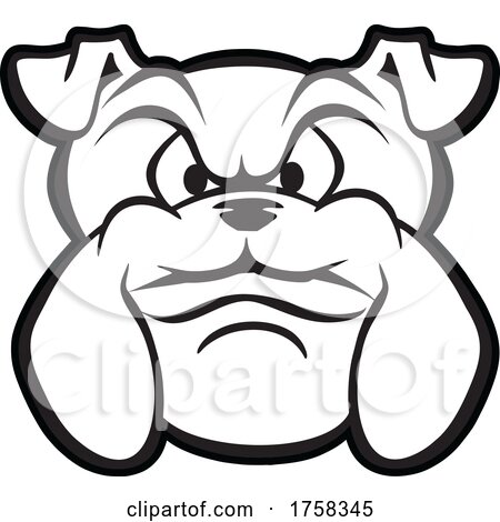 Black and White Bulldog Mascot Head by Johnny Sajem