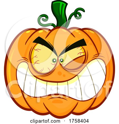 Cartoon Crazy Halloween Pumpkin Jackolantern by Hit Toon