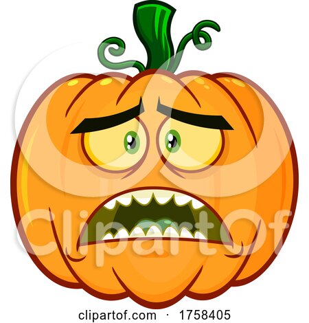 Cartoon Scared Halloween Pumpkin Jackolantern by Hit Toon