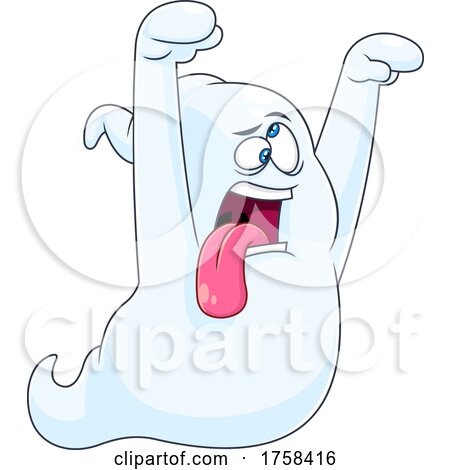 Cartoon Scaring Ghost by Hit Toon